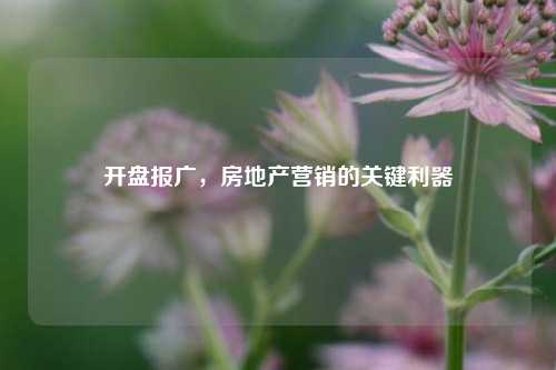 开盘报广，房地产营销的关键利器