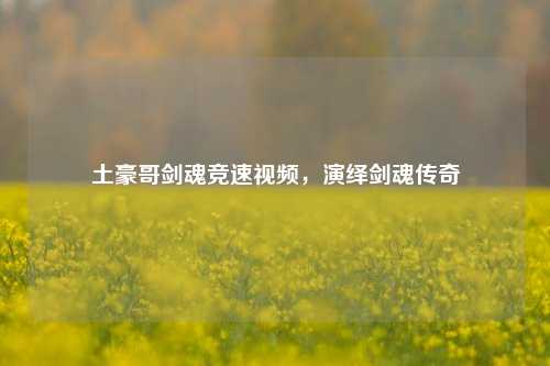 土豪哥剑魂竞速视频，演绎剑魂传奇