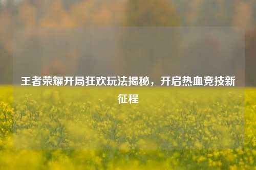 王者荣耀开局狂欢玩法揭秘，开启热血竞技新征程