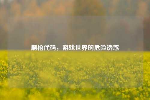 刷枪代码，游戏世界的危险诱惑
