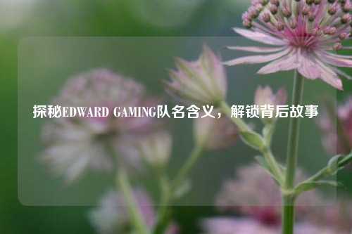 探秘EDWARD GAMING队名含义，解锁背后故事