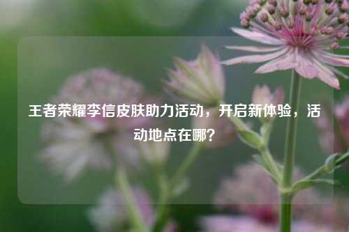 王者荣耀李信皮肤助力活动，开启新体验，活动地点在哪？