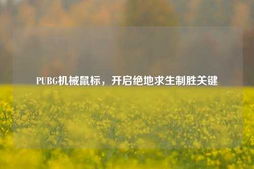 PUBG机械鼠标，开启绝地求生制胜关键
